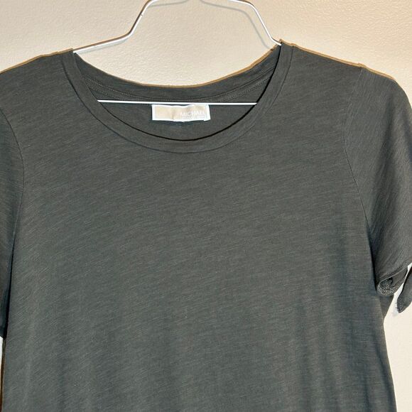 Women's Michael Kors Army Green Tie Sleeve Crewneck Tshirt Size Large? - Picture 4 of 5